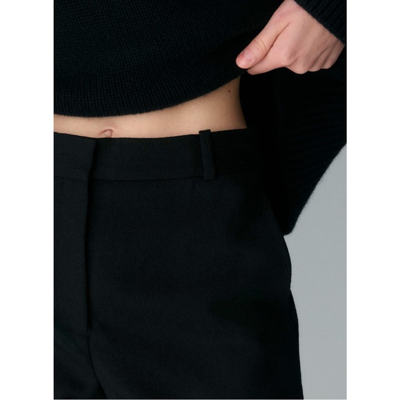 Babaton Agency Wool Blend Tailored Trouser Black High Rise Wide Leg Size 4 - Picture 7 of 16